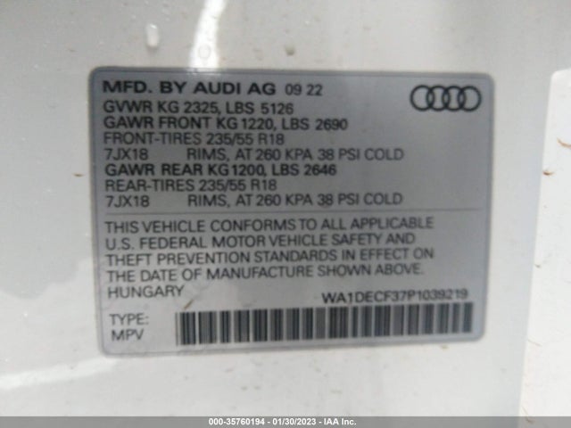 2023 Audi Q3, VIN: WA1DECF37P1039219