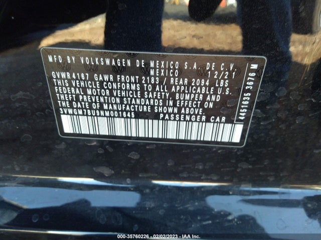 Volkswagen JETTA SEL 2022 3VWGM7BU9NM001645 Image 9