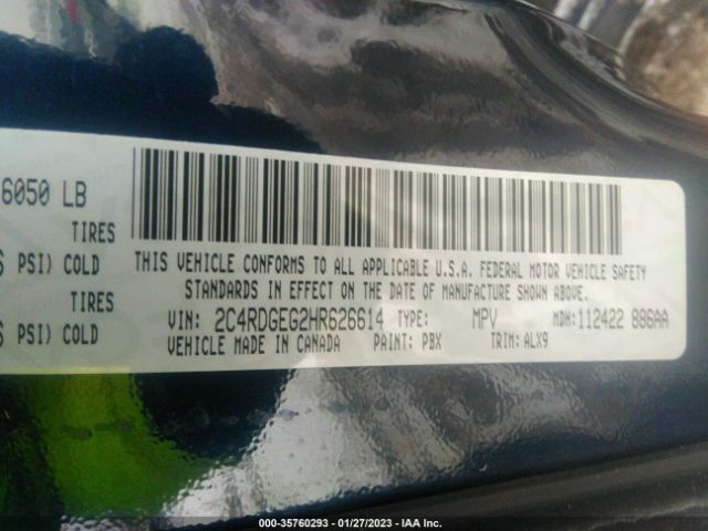 2C4RDGEG2HR626614 Dodge Grand Caravan Gt