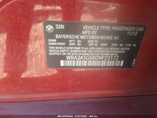 WBA3A5G56DNP23172 BMW 3 Series 328i