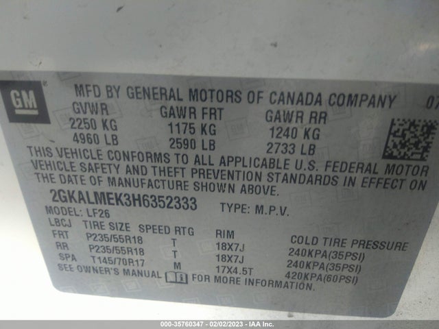 GMC Terrain Sle 2017 2GKALMEK3H6352333 Image 9