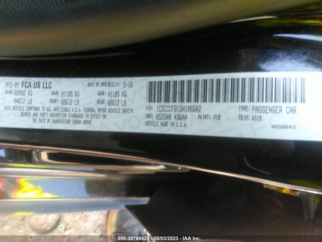 1C3CCCFB1GN186602 Chrysler 200 LX