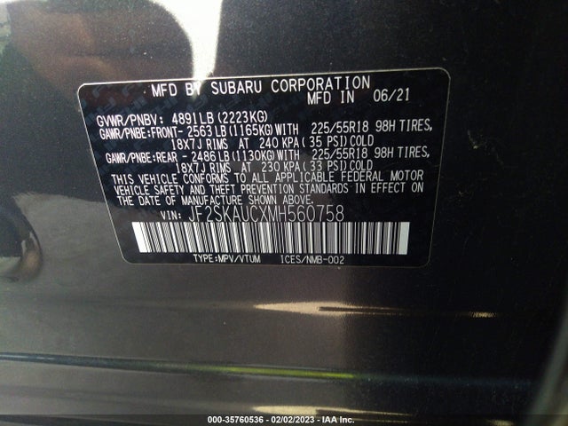 Subaru Forester 2021 JF2SKAUCXMH560758 Image 9