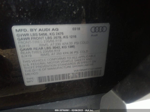 WA1BNAFY7J2149986 Audi Q5 Premium Plus
