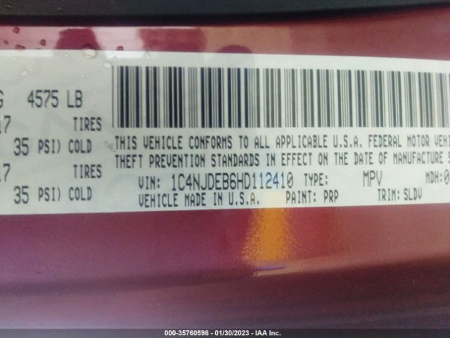 1C4NJDEB6HD112410 Jeep Compass High Altitude