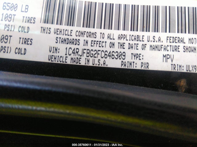 1C4RJFBG2FC646309 Jeep Grand Cherokee Limited