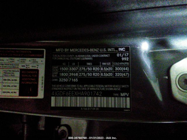 4JGDF6EEXHA901742 Mercedes-Benz Gls Gls 450