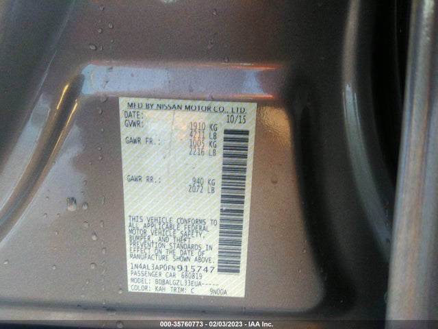 Nissan Altima 2.5 S 2015 1N4AL3AP0FN915747 Image 10