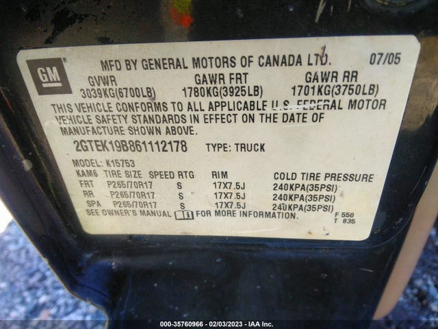 GMC Sierra 1500 Slt 2006 2GTEK19B861112178 Image 10