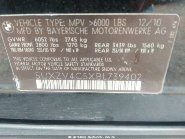 5UXZV4C5XBL739402 BMW X5 35i
