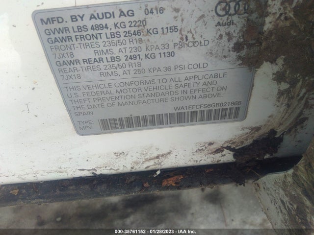 Audi Q3 Premium Plus 2016 WA1EFCFS6GR021868 Image 9