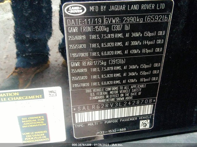 Land Rover Discovery Se 2020 SALRG2RV3L2428708 Image 9