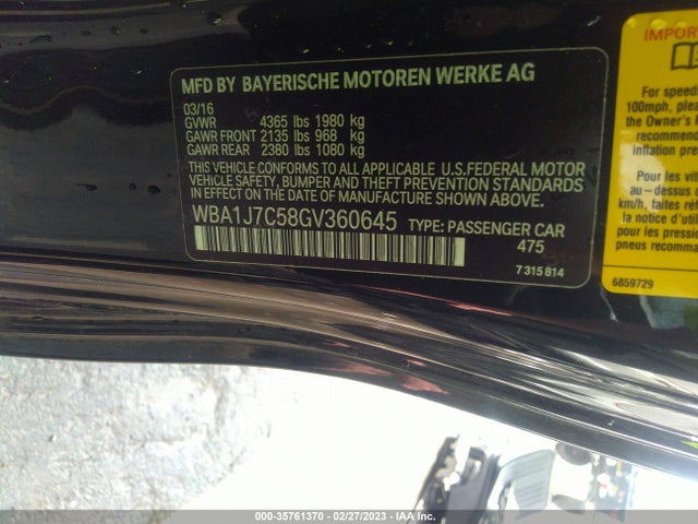 BMW 2 Series M235i 2016 WBA1J7C58GV360645 Image 9