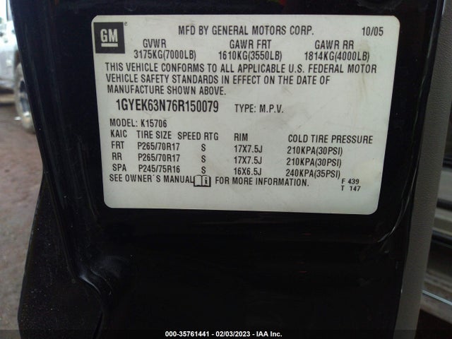 Cadillac Escalade 2006 1GYEK63N76R150079 Image 10