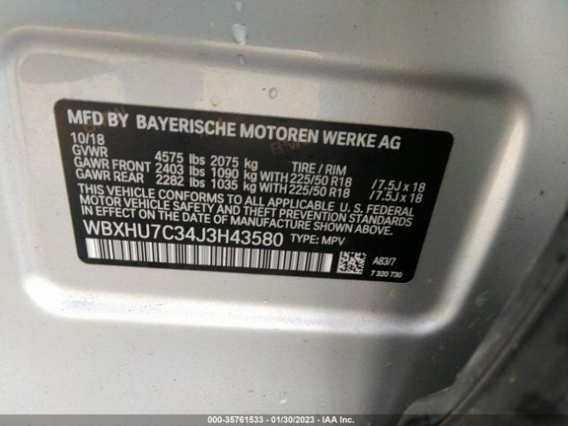 WBXHU7C34J3H43580 BMW X1 Sdrive28i