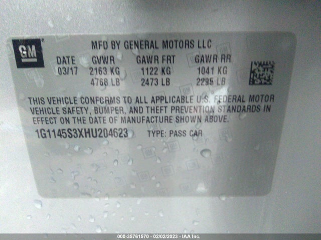 Chevrolet Impala Premier 2017 1G1145S3XHU204623 Image 9