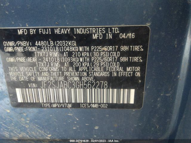 JF2SJABC3GH562278 Subaru Forester 2.5i