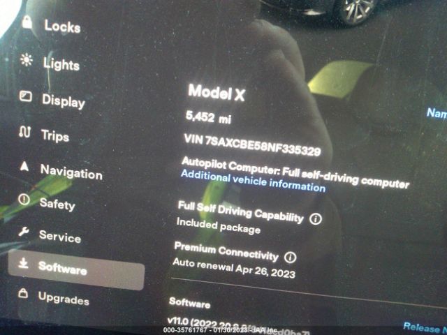 7SAXCBE58NF335329 Tesla MODEL X
