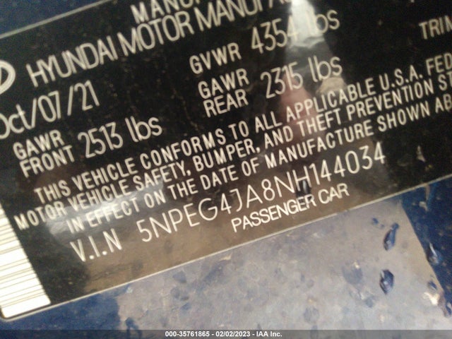 Hyundai SONATA SE 2022 5NPEG4JA8NH144034 Image 11
