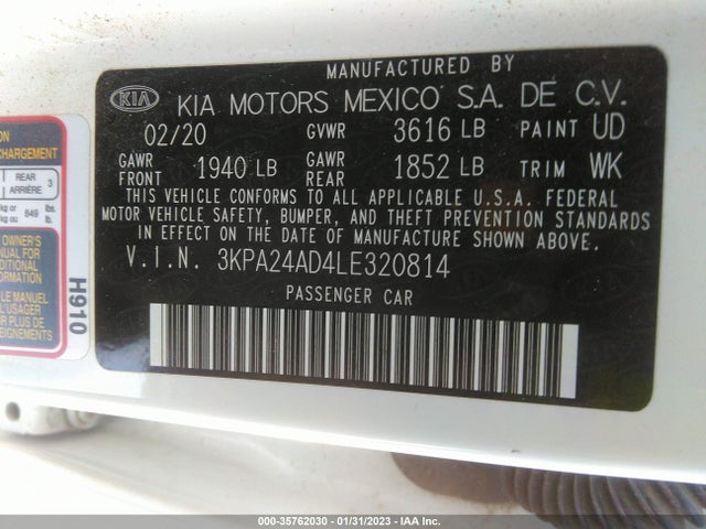 2020 Kia Rio, VIN: 3KPA24AD4LE320814