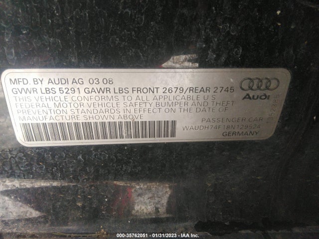 Audi A6 2008 WAUDH74F18N129524 Image 10