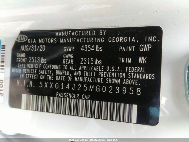 5XXG14J25MG023958 KIA K5 LXS