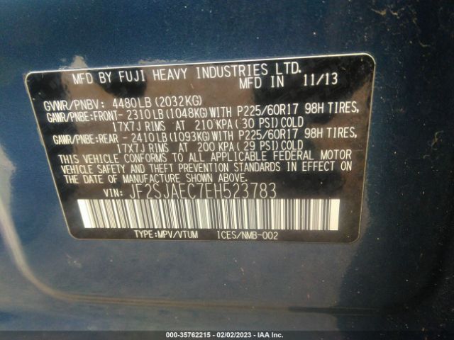 JF2SJAEC7EH523783 Subaru Forester 2.5i Premium