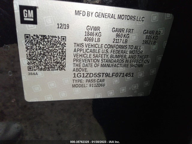 Chevrolet MALIBU LT 2020 1G1ZD5ST9LF071451 Image 9