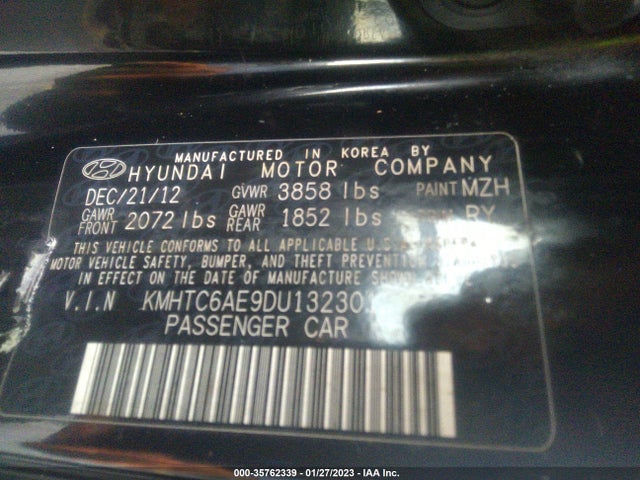 2013 Hyundai Veloster Turbo W/black Int მანქანა იყიდება აუქციონზე, vin: KMHTC6AE9DU132301, აუქციონის ნომერი: 35762339