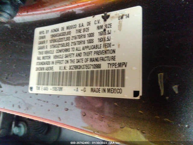 2014 HONDA CR-V LX VIN: 3CZRM3H37EG710988