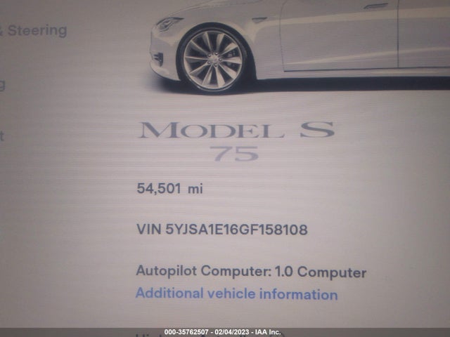 Tesla MODEL S 2016 5YJSA1E16GF158108 Image 9