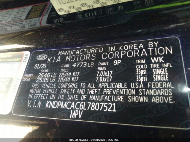 KNDPMCAC6L7807521 KIA Sportage Lx