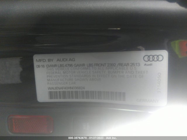WAUENAF40HN036824 Audi A4 Premium Plus
