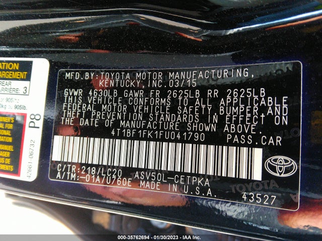 Toyota 2ar-fe 2015 4T1BF1FK1FU041790 Image 21