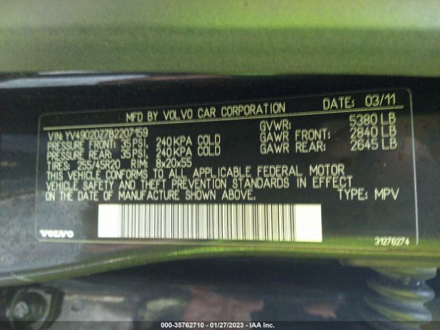 YV4902DZ7B2207159 Volvo Xc60 3.0t