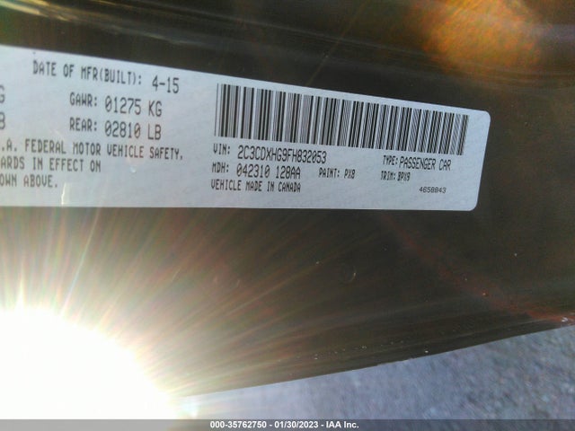 Dodge Charger Sxt 2015 2C3CDXHG9FH832053 Image 9