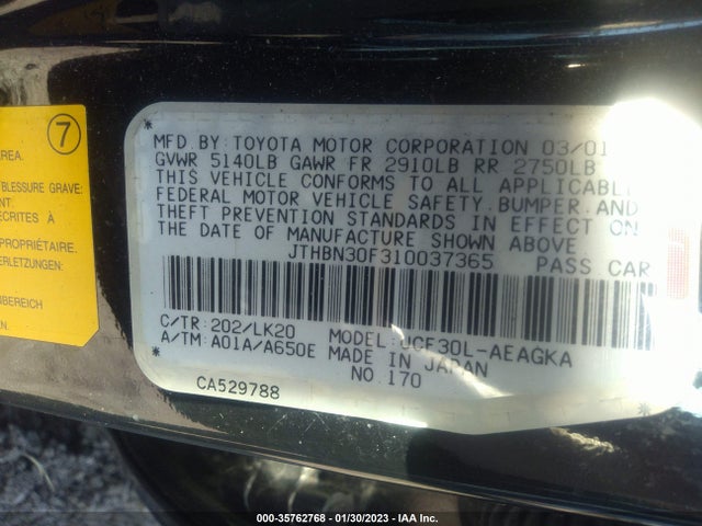 Lexus LS 430 2001 JTHBN30F310037365 Image 10