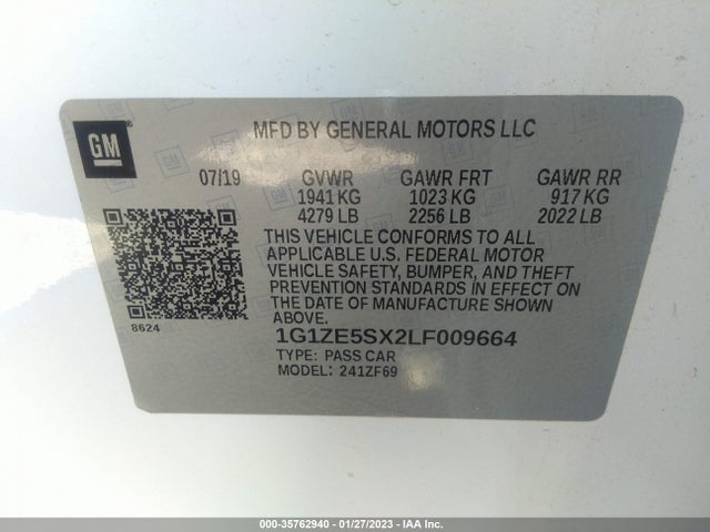 2020 Chevrolet Malibu, VIN: 1G1ZE5SX2LF009664
