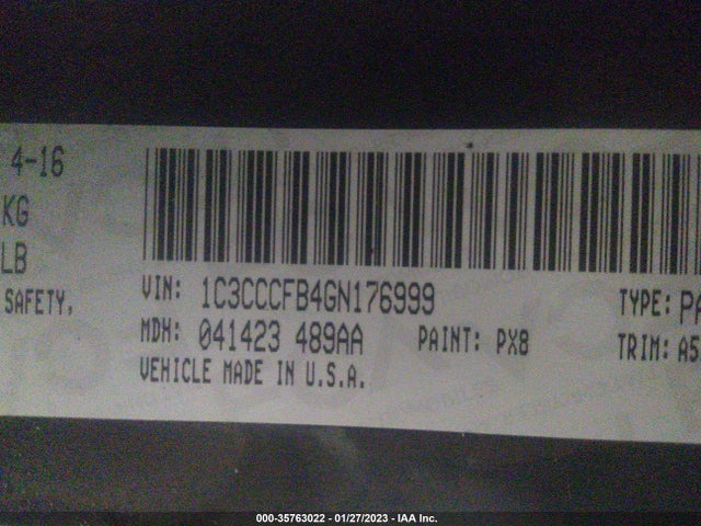 1C3CCCFB4GN176999 Chrysler 200 LX