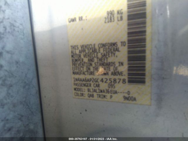 1N4AA6AP2GC425878 Nissan Maxima 3.5 Sr