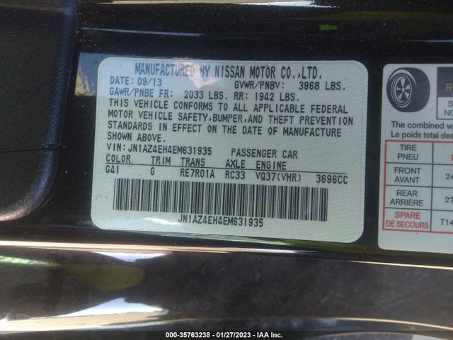 2014 Nissan Z, VIN: JN1AZ4EH4EM631935