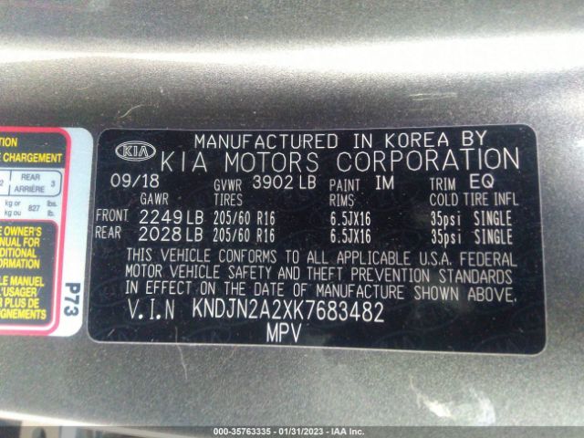 KNDJN2A2XK7683482 KIA Soul Base