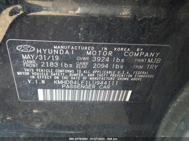 Hyundai ELANTRA SEL 2020 KMHD84LF1LU944111 Image 10