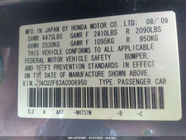 Acura TSX 2010 JH4CU2F63AC006950 Image 9