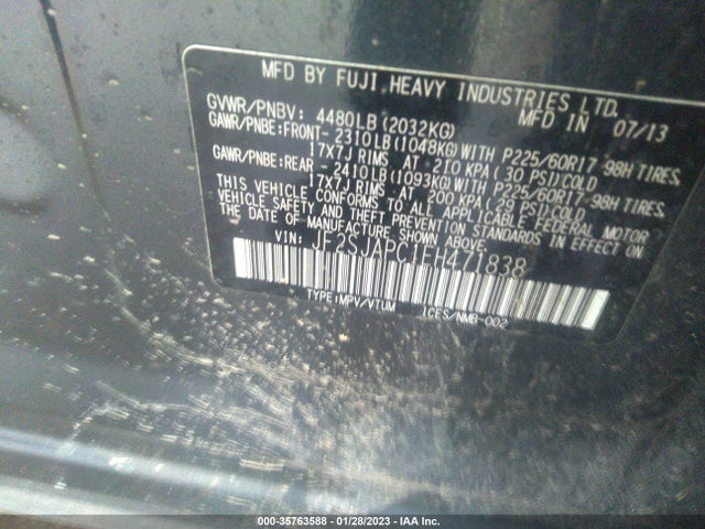 Subaru Forester 2.5i Touring 2014 JF2SJAPC1EH471838 Image 10