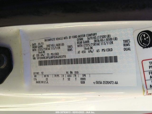 2015 Ford E-Series, VIN: 1FDWE3FL8FDA25370