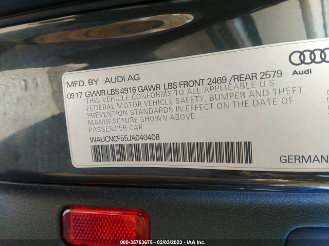 WAUCNCF55JA040408 Audi A5 Sportback Prestige