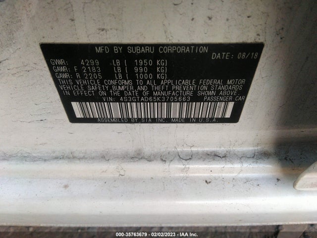 Subaru Impreza Premium 2019 4S3GTAD65K3705663 Image 10