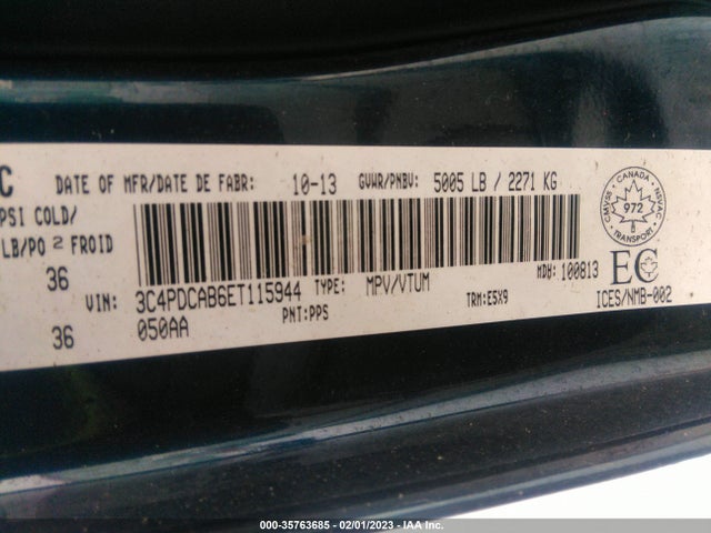 Dodge Journey Canada Value Pkg 2014 3C4PDCAB6ET115944 Image 9