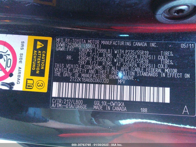 Lexus RX 350 2011 2T2ZK1BA6BC060320 Image 10